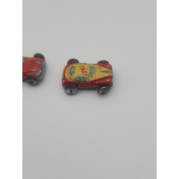 Vintage miniature doll house tin toy cars - Taxi & Police Chief - Picture 4 of 7